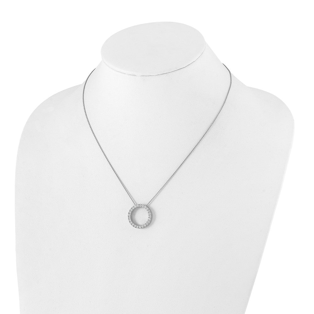 Buy 14K White Gold Diamond Circle Pendant Necklace - 18 Inch, Stylish Value!