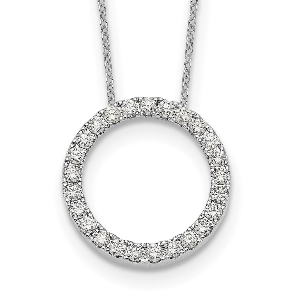 Buy 14K White Gold Diamond Circle Pendant Necklace - 18 Inch, Stylish Value!
