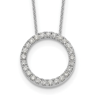 Buy 14K White Gold Diamond Circle Pendant Necklace - 18 Inch, Stylish Value!