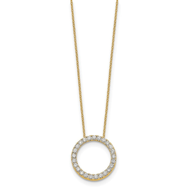 14K Gold Diamond Circle Necklace - 18 Inch - Style GR1-1007573
