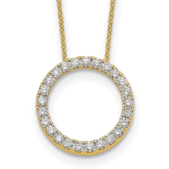 Shop Stylish 14K Gold Diamond Circle Necklace - 18 Inch, Luxury Value Piece-1