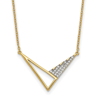 Shop 14K Gold Polished Geometric Diamond Necklace - Stylish Luxury Jewelry