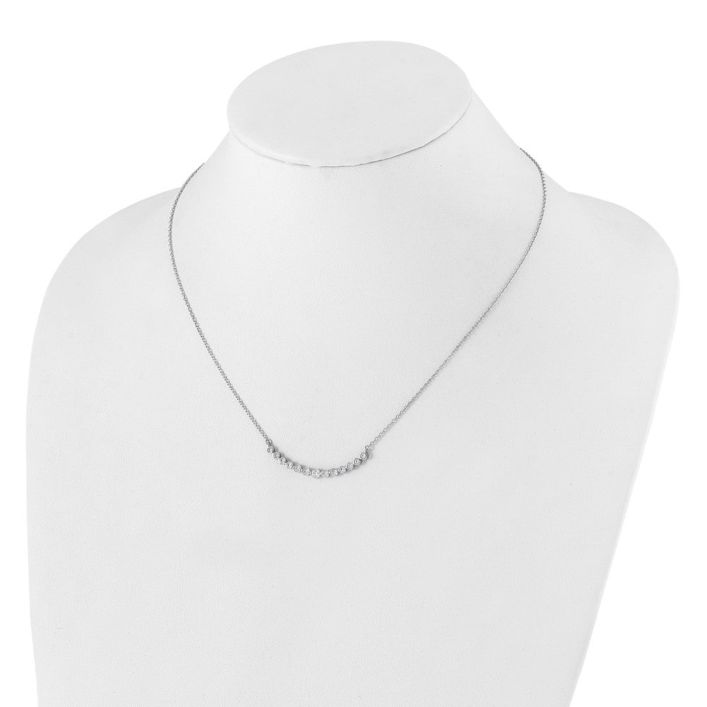 Shop 14K White Gold Diamond Curved Bar Pendant Necklace - Stylish & Affordable!