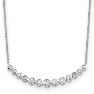 Shop Exclusive 14K White Gold Curved Bar Necklace with Diamonds - Luxury Style