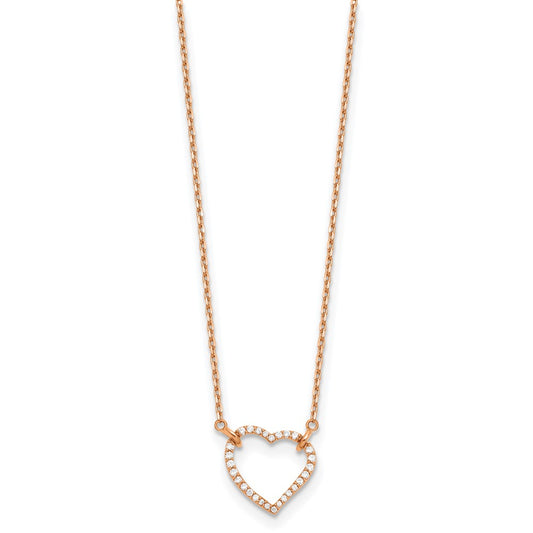 Exclusive 14K Rose Gold Heart Necklace with Diamonds - Stylish & Affordable!
