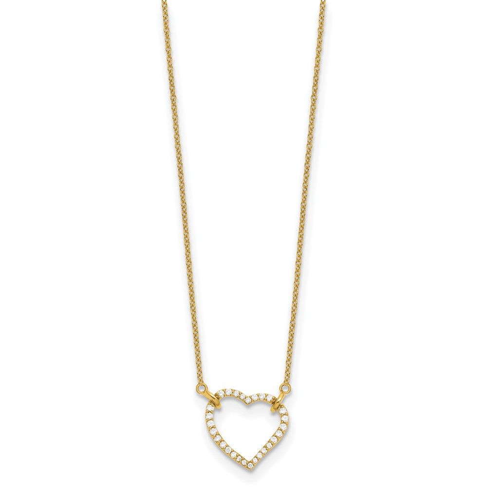 High-Quality 14K Gold Heart Pendant Necklace with Diamonds - Stylish Value!