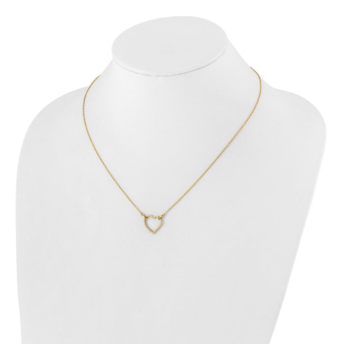 High-Quality 14K Gold Heart Pendant Necklace with Diamonds - Stylish Value!-3