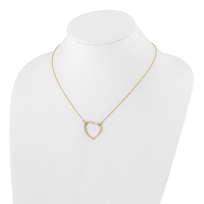 Exclusive 14K Gold Heart Pendant Necklace with Diamonds - Stylish & Affordable-3
