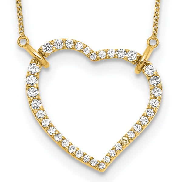 14K Gold Heart Pendant Necklace with Diamonds - Style GR1-1017697