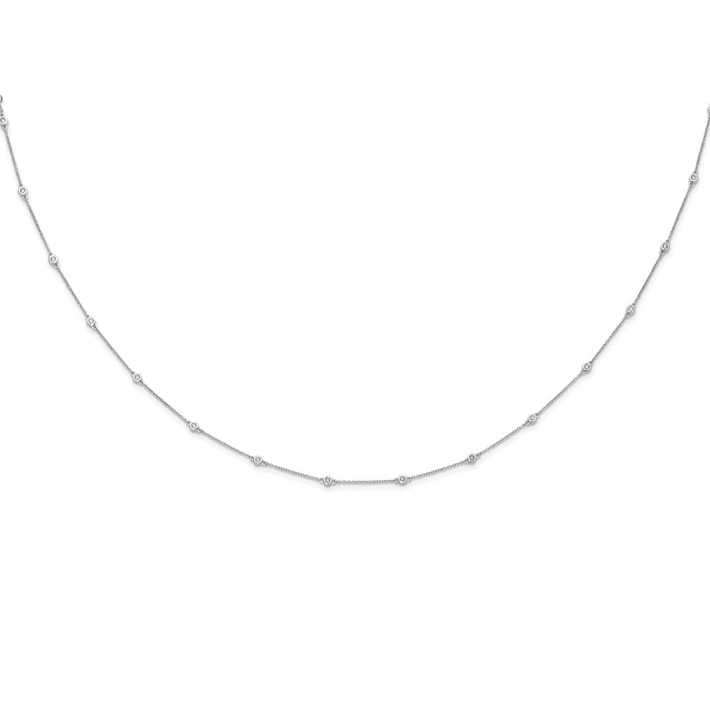 Buy 14K White Gold Diamond Station Cable Chain Necklace - Stylish Luxury Design