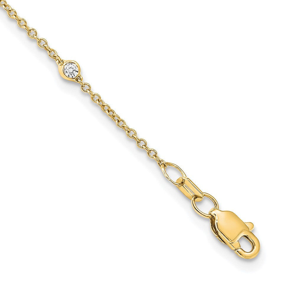 Exclusive 14K Gold Diamond Station Cable Necklace - Stylish & Affordable Luxury