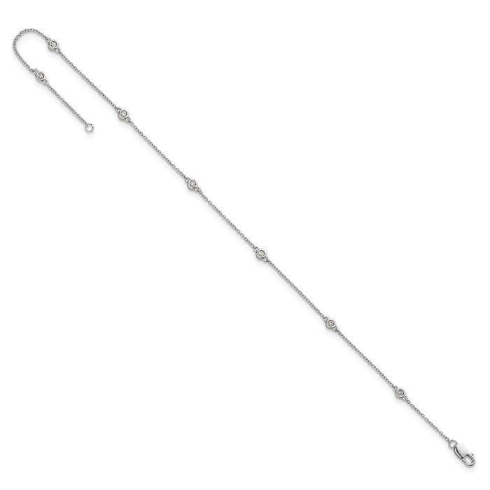 Buy 14K White Gold Diamond-Accented Cable Anklet - Stylish & Affordable Design-5
