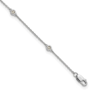 Buy 14K White Gold Diamond-Accented Cable Anklet - Stylish & Affordable Design