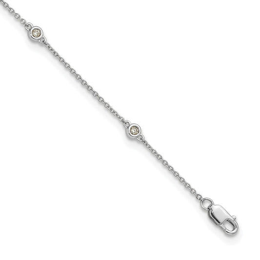 Buy 14K White Gold Diamond-Accented Cable Anklet - Stylish & Affordable Design