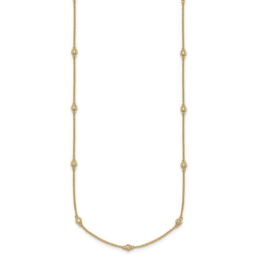 Buy Luxurious 14K Gold Diamond Station Cable Necklace - Stylish & High-Quality