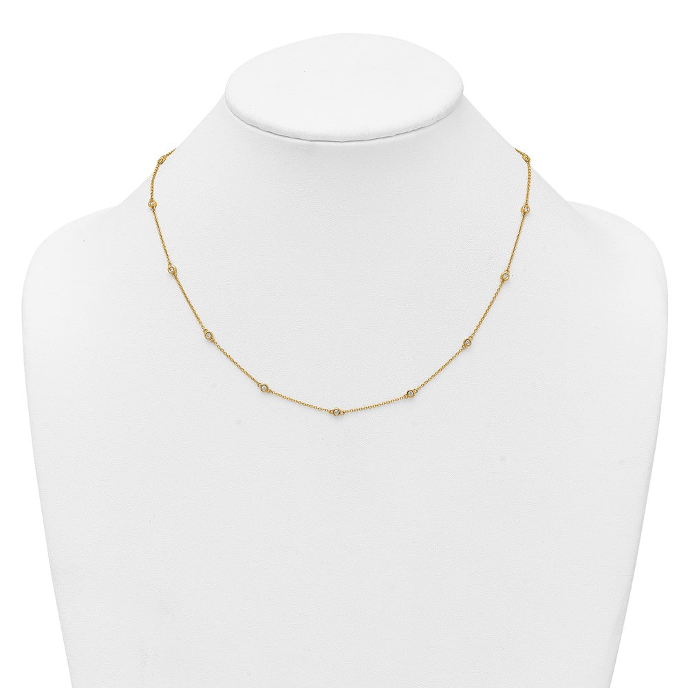 Buy Luxurious 14K Gold Diamond Station Cable Necklace - Stylish & High-Quality