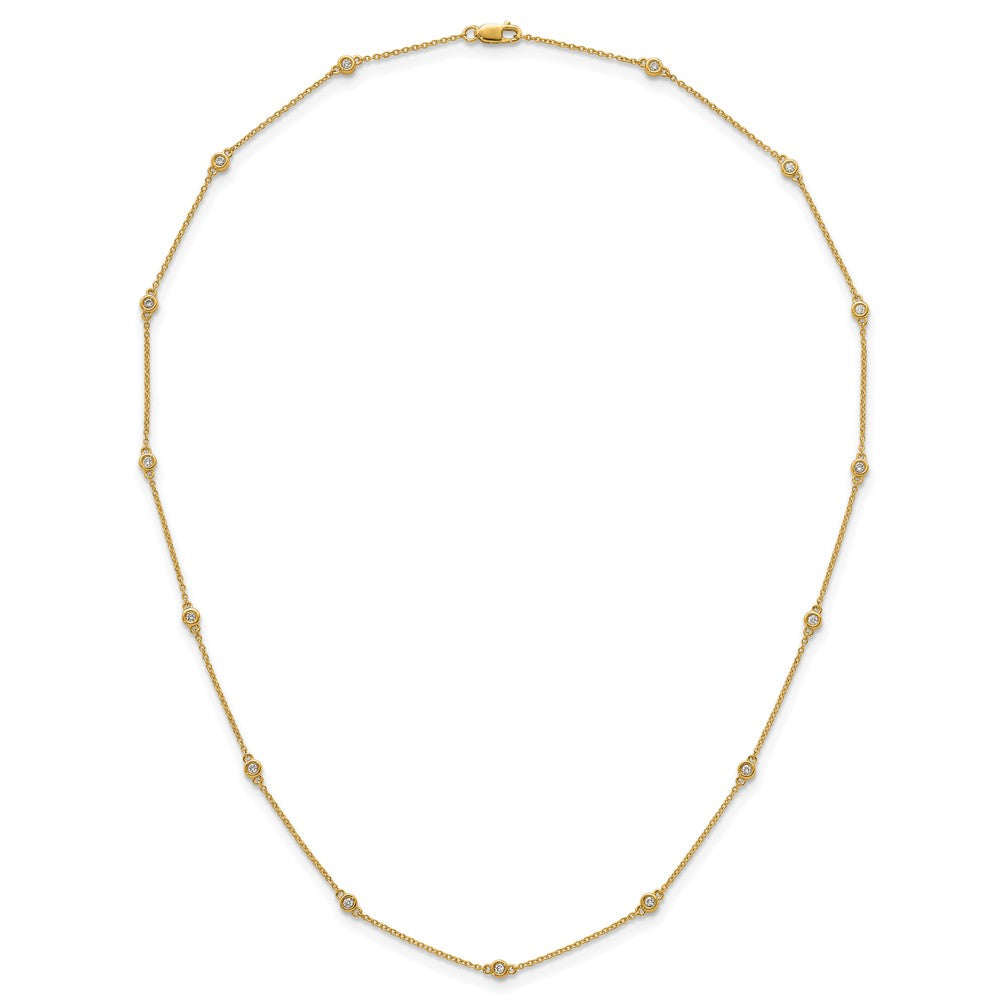 Buy Luxurious 14K Gold Diamond Station Cable Necklace - Stylish & High-Quality