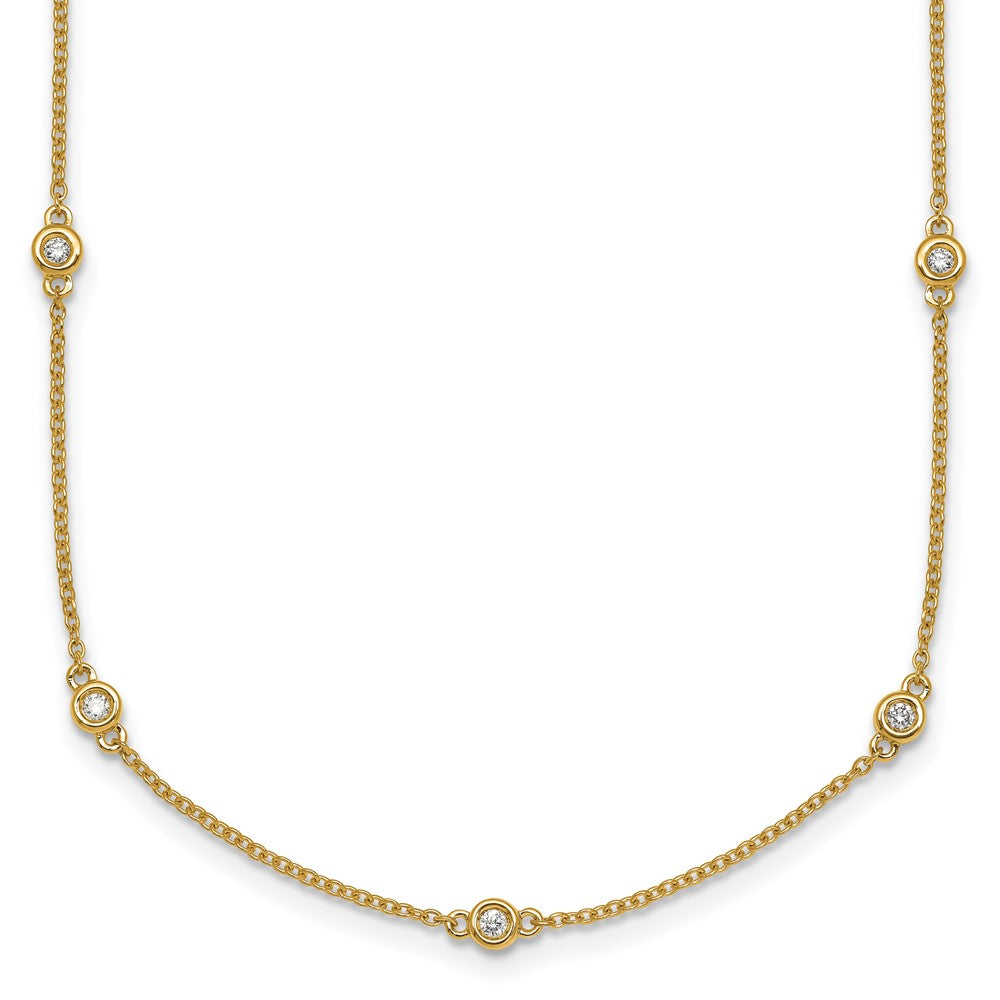 Buy Luxurious 14K Gold Diamond Station Cable Necklace - Stylish & High-Quality