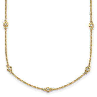 Buy Luxurious 14K Gold Diamond Station Cable Necklace - Stylish & High-Quality