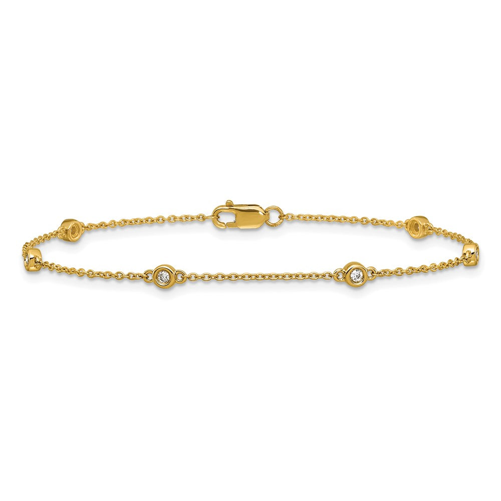 Shop Stylish 14K Gold Diamond Station Cable Bracelet - Luxury & Value Combined