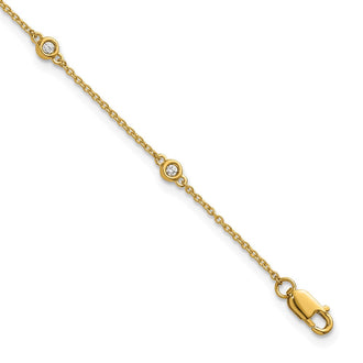 Shop Stylish 14K Gold Diamond Station Cable Bracelet - Luxury & Value Combined