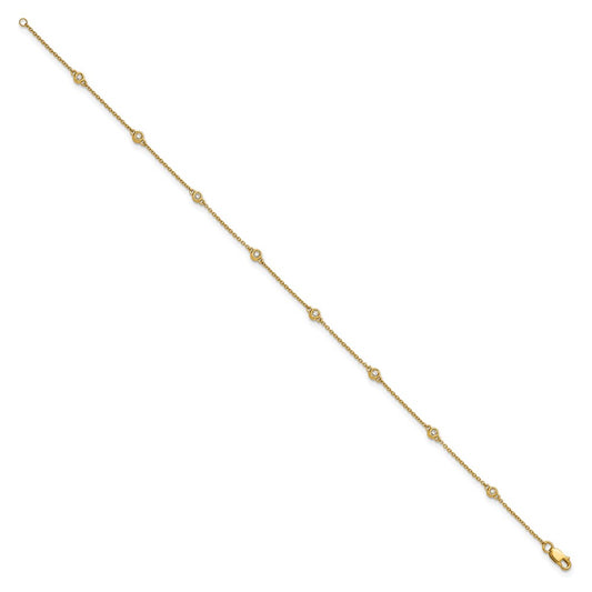 Shop 14K Gold Diamond Station Cable Anklet - Stylish & Affordable Luxury