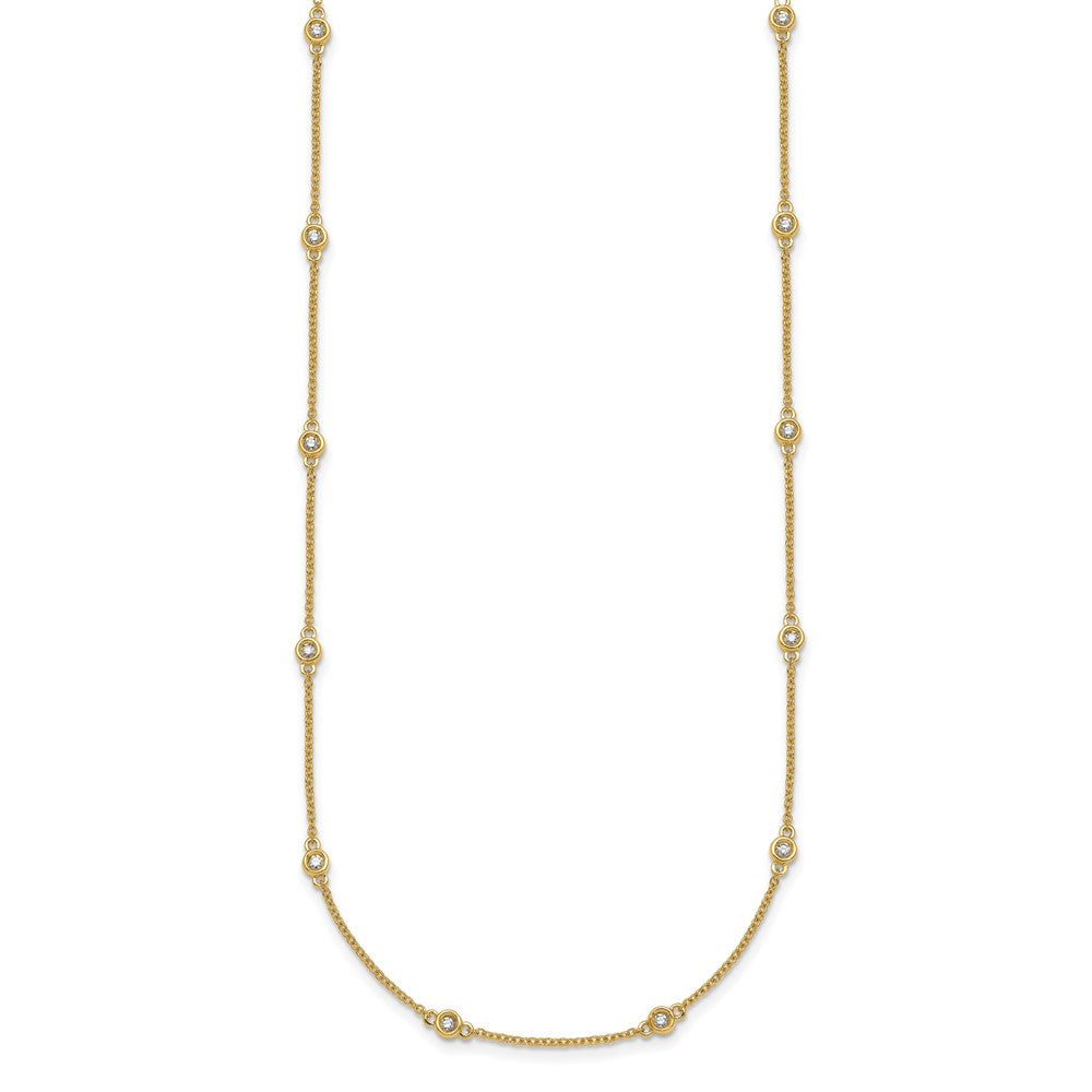 Shop Exclusive 14K Gold Diamond Station Cable Necklace - Stylish & Affordable!