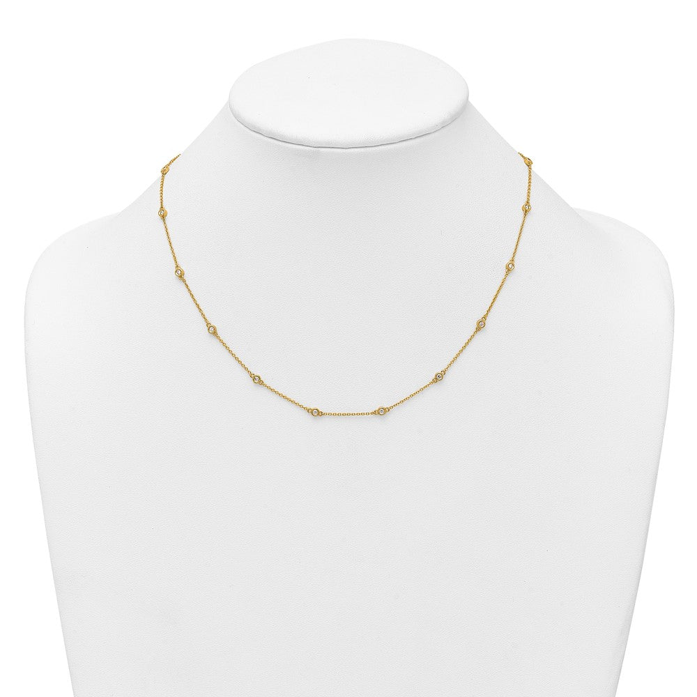 Shop Exclusive 14K Gold Diamond Station Cable Necklace - Stylish & Affordable!