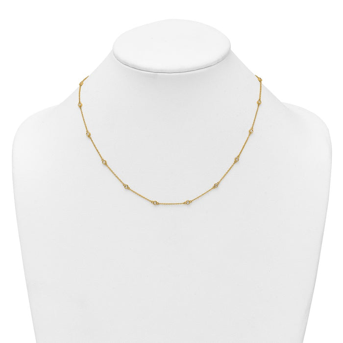 Shop Exclusive 14K Gold Diamond Station Cable Necklace - Stylish & Affordable!-3
