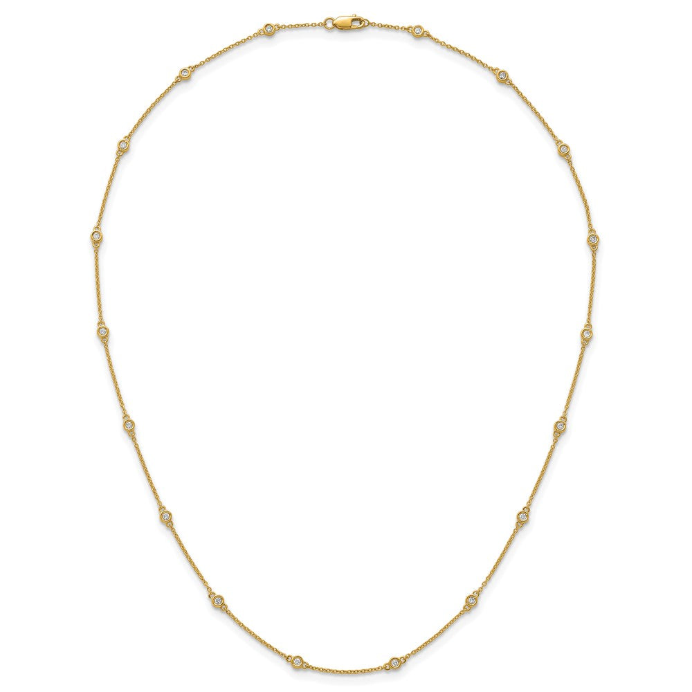 Shop Exclusive 14K Gold Diamond Station Cable Necklace - Stylish & Affordable!