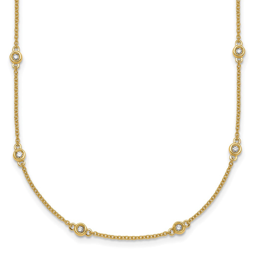 Shop Exclusive 14K Gold Diamond Station Cable Necklace - Stylish & Affordable!