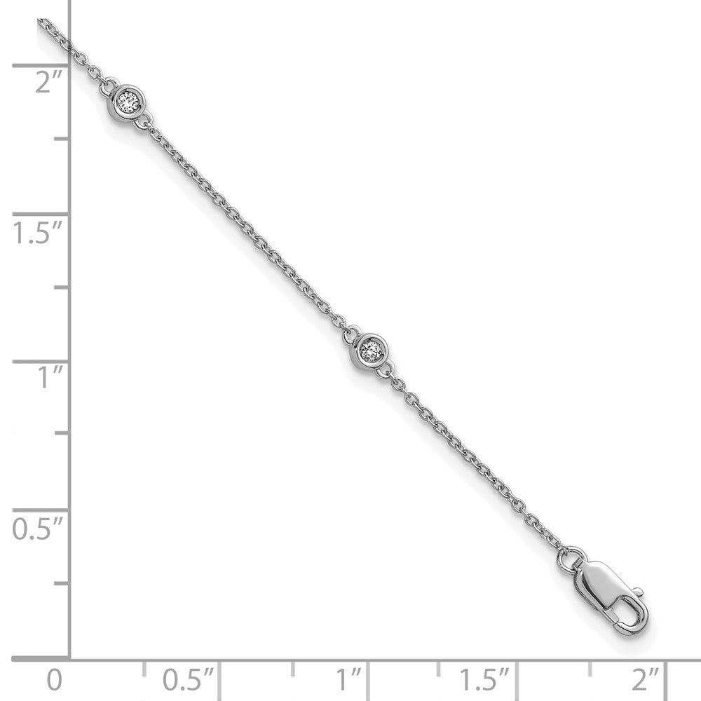 Buy Exclusive 14K White Gold Diamond Station Cable Bracelet - Stylish Value!