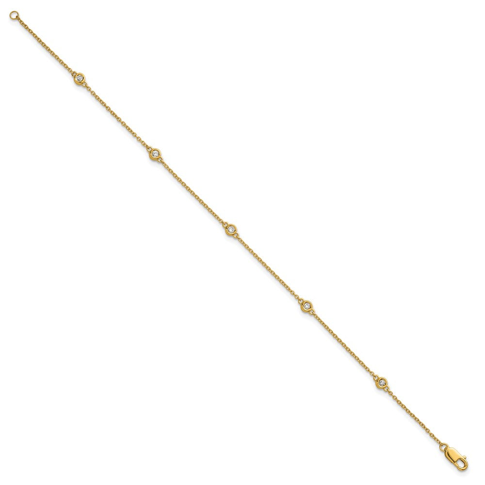 Exclusive 14K Gold Diamond Station Cable Bracelet - Stylish & Affordable Luxury