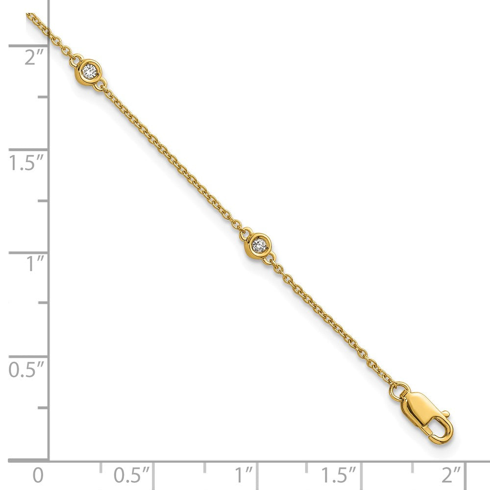 Exclusive 14K Gold Diamond Station Cable Bracelet - Stylish & Affordable Luxury