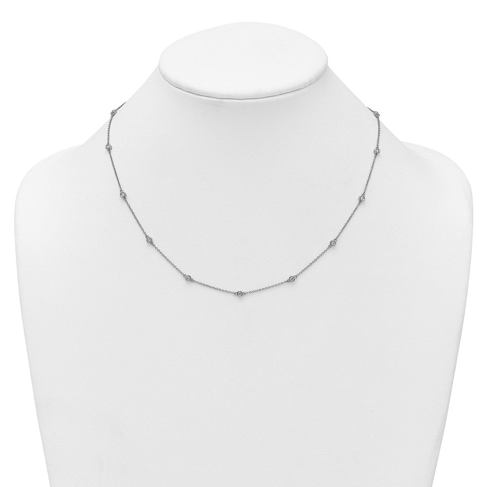 Designer 14K White Gold Diamond Station Necklace - Affordable Luxury Chain