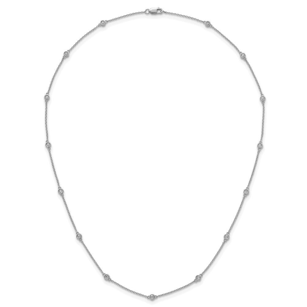 Designer 14K White Gold Diamond Station Necklace - Affordable Luxury Chain