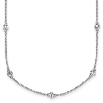 Shop Stylish 14K White Gold Diamond Station Cable Chain Necklace, 18-inch