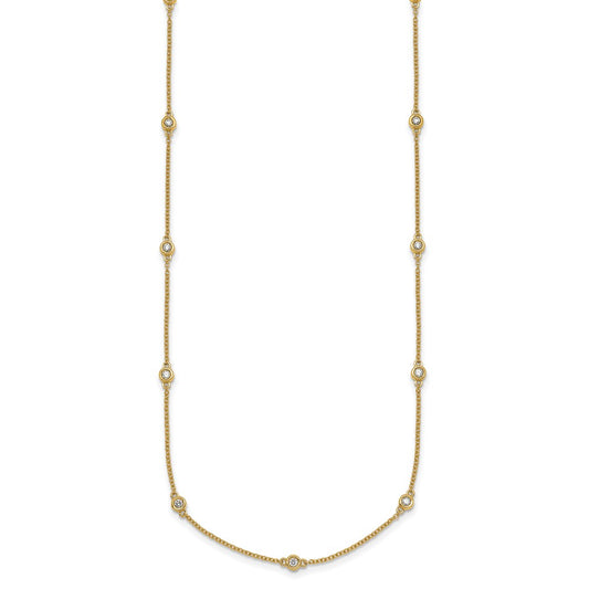 Buy Stylish 14K Gold Diamond Station Cable Necklace - High-Quality & Affordable
