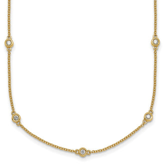 Shop 14K Gold Diamond Station Cable Necklace - Stylish Luxury for Any Occasion