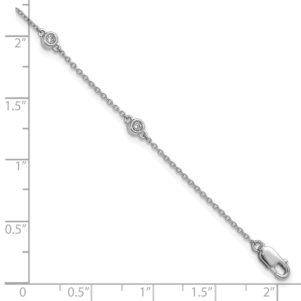 High-Quality 14K White Gold Diamond Station Cable Bracelet - Stylish Value!