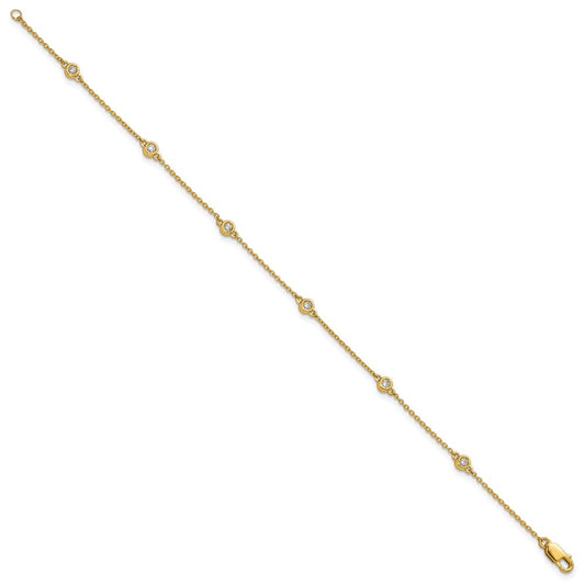 Buy Exclusive 14K Gold Diamond Station Cable Bracelet - Stylish & Affordable!