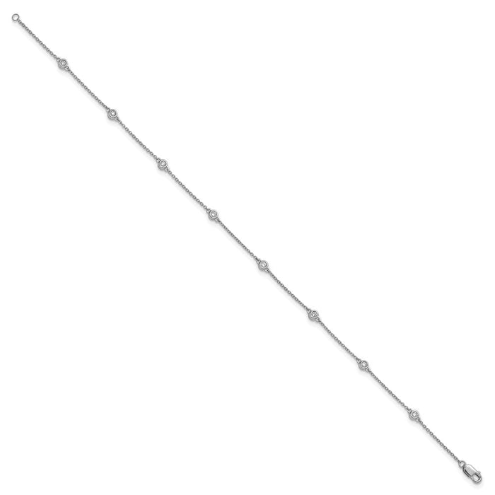 High-Quality 14K White Gold Diamond-Accented Cable Anklet | Stylish & Affordable-2