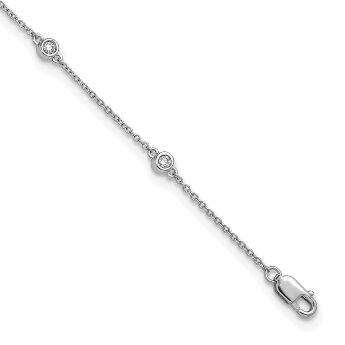 High-Quality 14K White Gold Diamond-Accented Cable Anklet | Stylish & Affordable-1