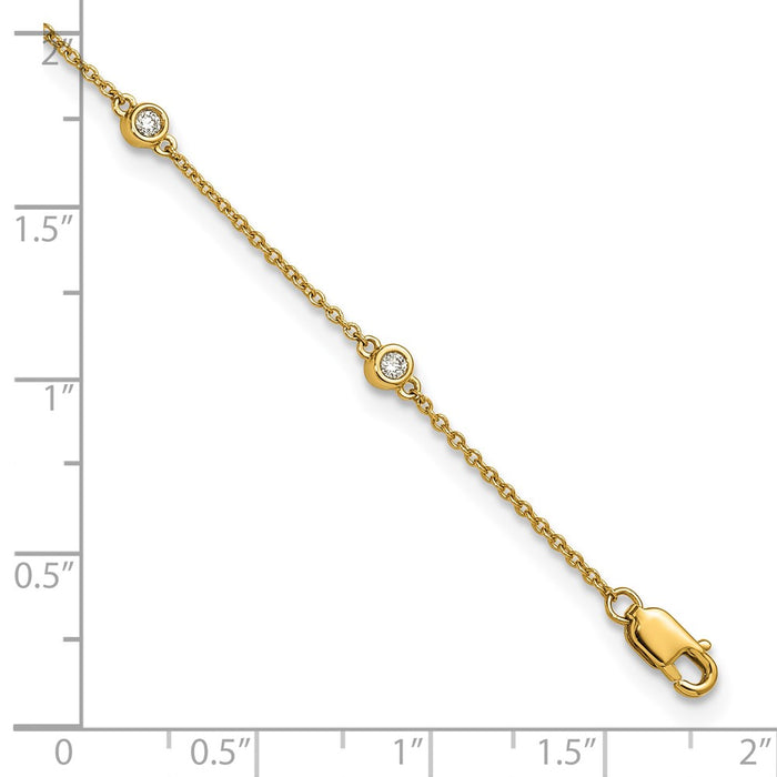 Exclusive 14K Gold Diamond Station Cable Anklet - Stylish & Affordable Design-6