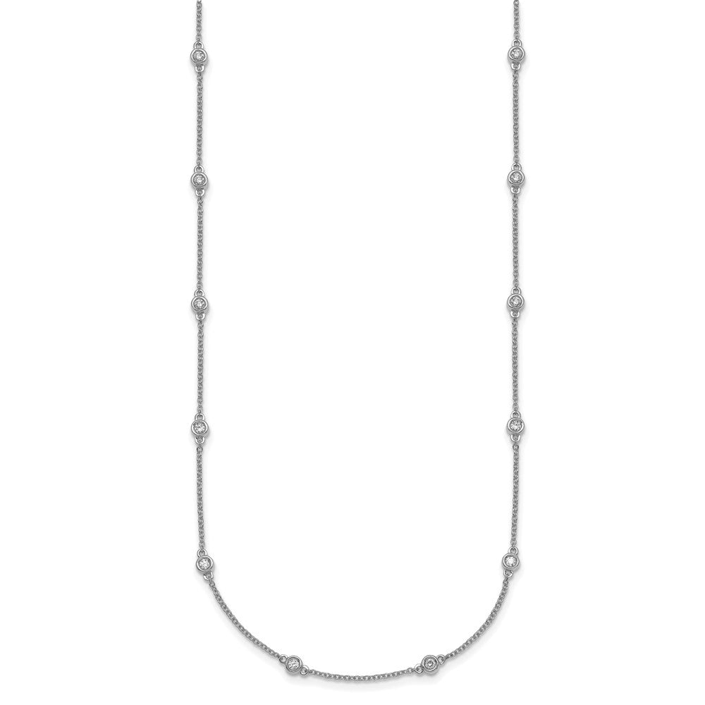 Exclusive 14K White Gold Diamond Station Necklace - Stylish & Affordable Luxury