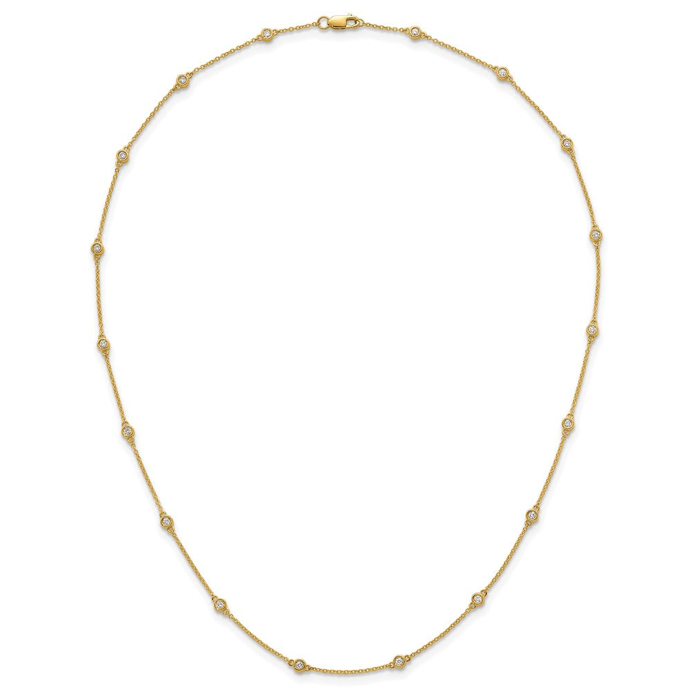Shop 14K Gold Diamond Station Cable Necklace - Stylish Luxury Design, 18"