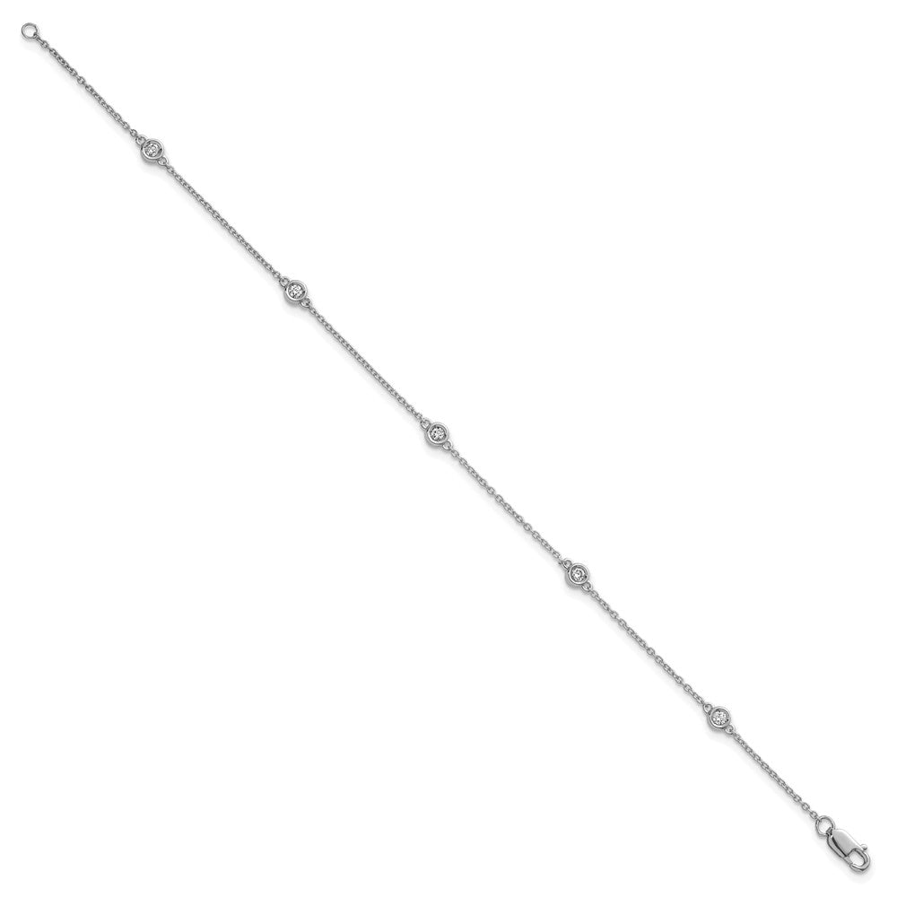 Buy 14K White Gold Diamond Station Cable Bracelet - Stylish & Elegant Value!