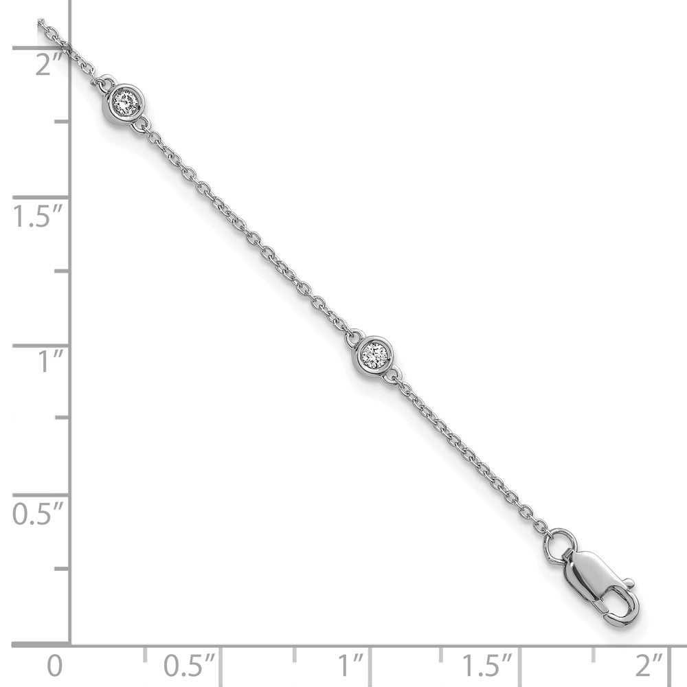 Buy 14K White Gold Diamond Station Cable Bracelet - Stylish & Elegant Value!
