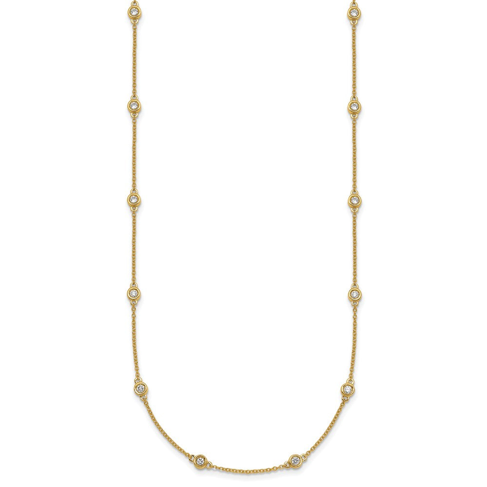 Buy 14K Gold Diamond Station Cable Necklace - Stylish Luxury Accessory