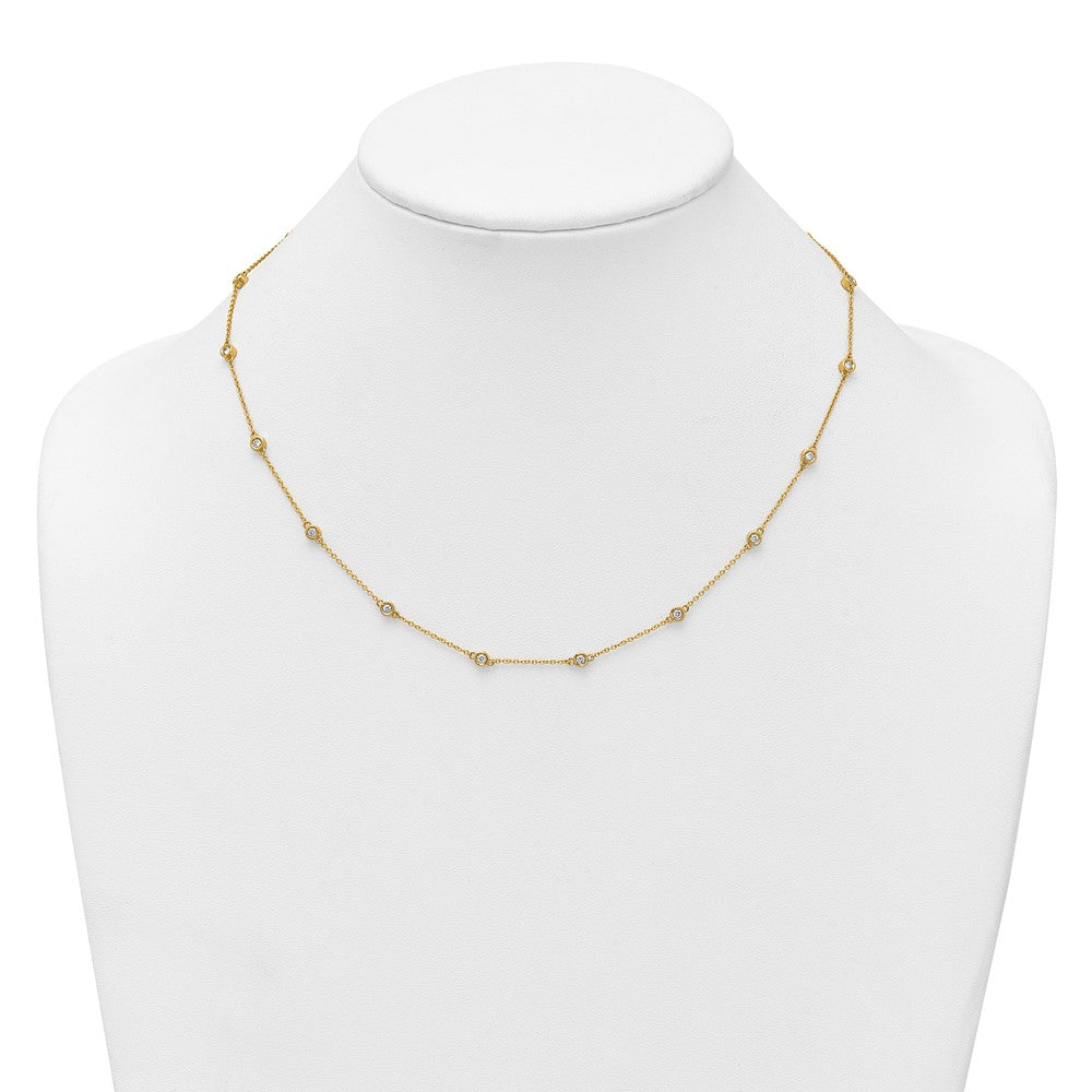 Buy 14K Gold Diamond Station Cable Necklace - Stylish Luxury Accessory